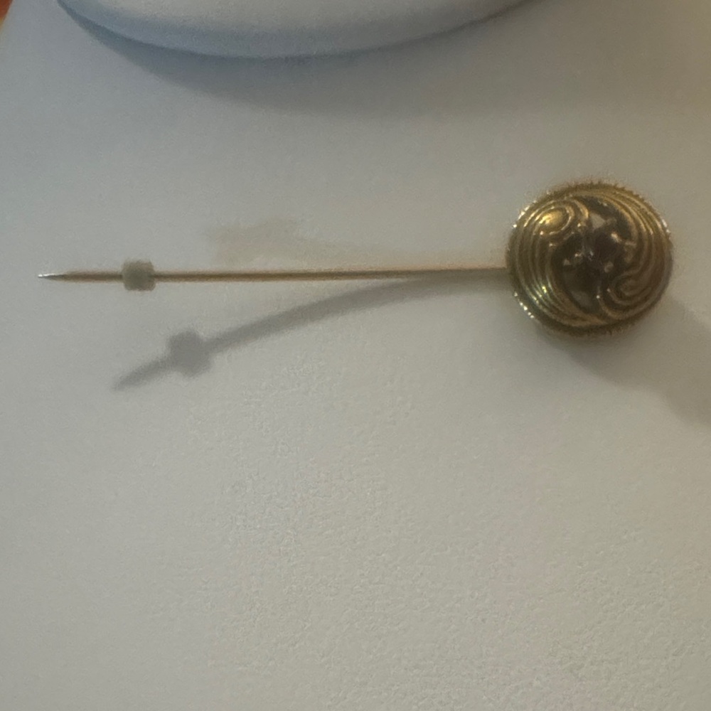 Gold-Tone Decorative Stick Pin With Red Center Stone
